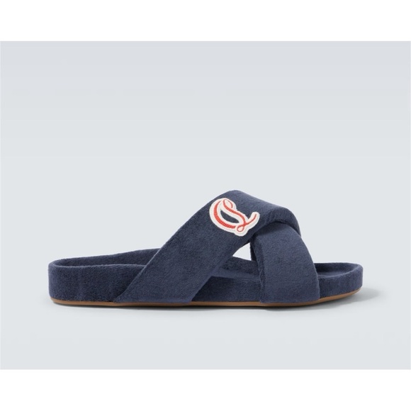 Christian Louboutin Other - Christian Louboutin BIZZU cross strap Terry cloth slide size 45